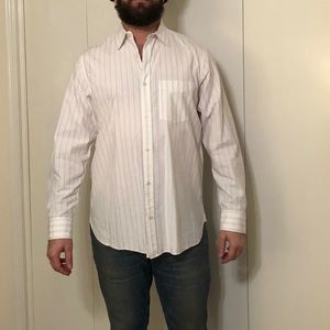 Banana republic white striped button down